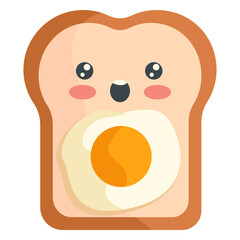 Kawaii egg toast