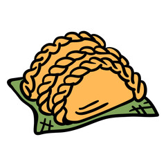Empanadas dish hand drawn