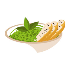 Pasta pesto illustration