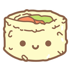 Uramaki roll cartoon