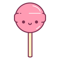 Pink lollipop cartoon