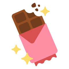 Sparkly chocolate bar flat