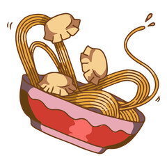 Ramen noodles and dumplings