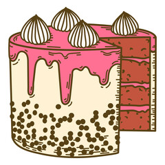 Glazed cake color stroke