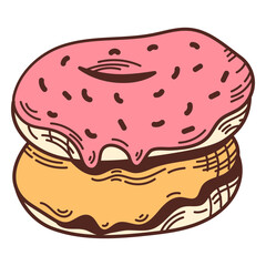 Glazed donuts color stroke