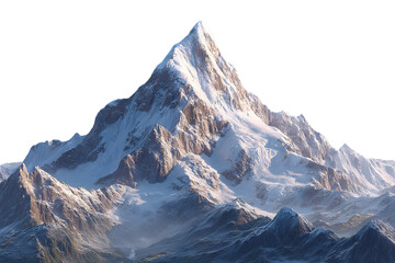 Majestic SnowCapped Mountain Peak Winter Landscape Dramatic Alpine Scene