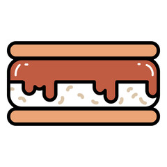 Marshamllow and chocolate dessert