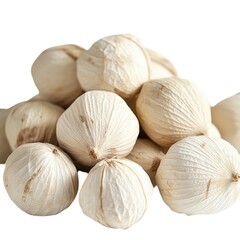 Fototapeta premium Pile of dried white bulbs isolated on white background