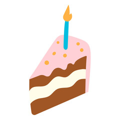 Birthday chocolate cake slice