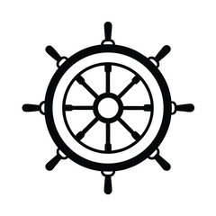 Obraz premium Cruise ship wheel helm silhouette illustration, Cruise ship wheel helm silhouette vector 