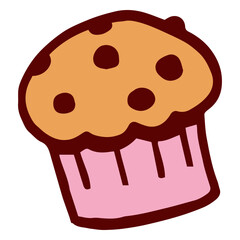 Muffin with chocolate chips