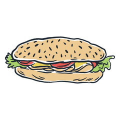 A delicious sandwich with fresh vegetables