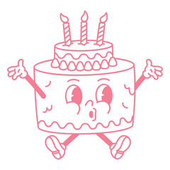 Pink cake filled stroke birthday