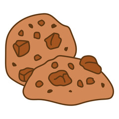 Baked cookie with chocolate chips