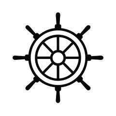 Obraz premium Cruise ship wheel helm silhouette illustration, Cruise ship wheel helm silhouette vector 
