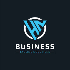 HN Monogram. Modern Initials HN Letter Logo Design with Blue and White Circle. HN Icon for Business Branding and Professional Identity