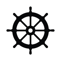 Obraz premium Cruise ship wheel helm silhouette illustration, Cruise ship wheel helm silhouette vector 