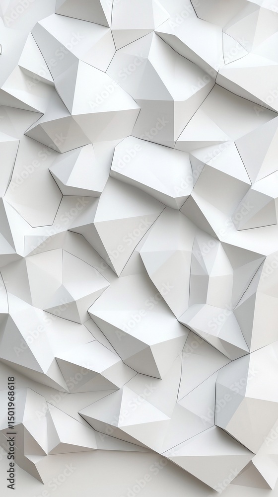 Poster white and grey layered triangle mesh abstract texture