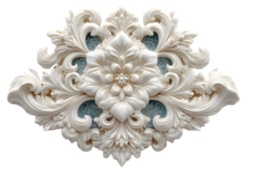 Ornate Floral Design Decorative Relief Elegant Wall Decor Interior Design Element
