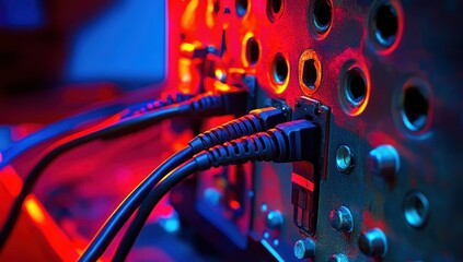 Vibrant Network Cables Close-Up