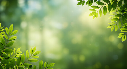 Green Leaves in Forest Sunlight