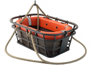 Rescue basket png emergency rescue stretcher basket png firefighter rescue equipment png emergency evacuation basket png safety rescue gear png transparent background