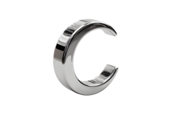 Stylish Silver Cuff Bracelet with Modern Design and Reflective Surface Ideal for Fashion and J