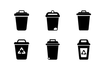trash can icon set art vector