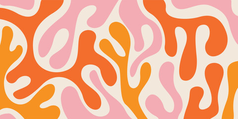 abstract background featuring vibrant and colorful wave patterns reminiscent of retro 60s and 70s designs.