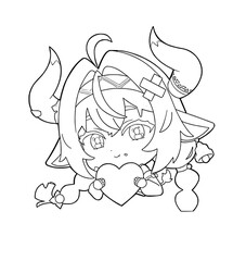 Drawn anime coloring pages illustration	