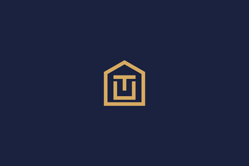 letter tu logo icon design template with vector home inspiration logo