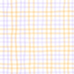 Orange Purple Plaid Gingham Check Hand Drawn Background Pattern Overlay