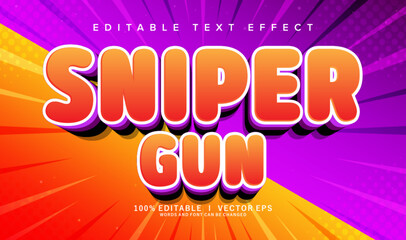  sniper gun vector text effect with modern style design