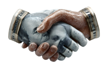 Money Handshake Financial Deal Business Agreement Currency Exchange Wealth Concept 3D Rend
