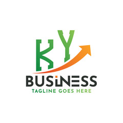 KY Finance Logo. Letter KY Logo Business Success. KY Growth Arrow Financial Success Logo Design