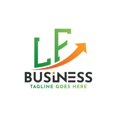LF Finance Logo. Letter LF Logo Business Success. LF Growth Arrow Financial Success Logo Design