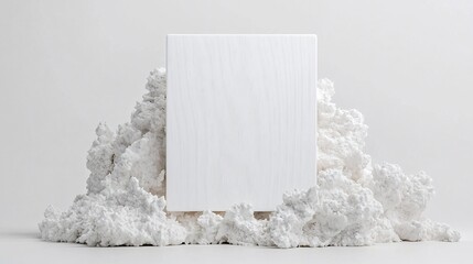 White Cube on a Textured White Background