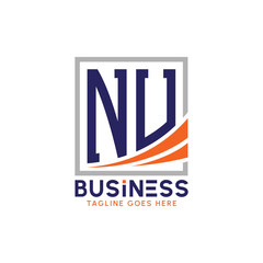 Letter NU Business Logo. Modern NU Logo for Corporate Branding. NU Growth Success Logo