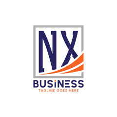 Letter NX Business Logo. Modern NX Logo for Corporate Branding. NX Growth Success Logo