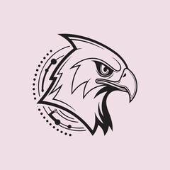 Obraz premium Stylized Eagle Head Outline with Geometric Elements