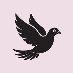 Black Flying Dove Silhouette