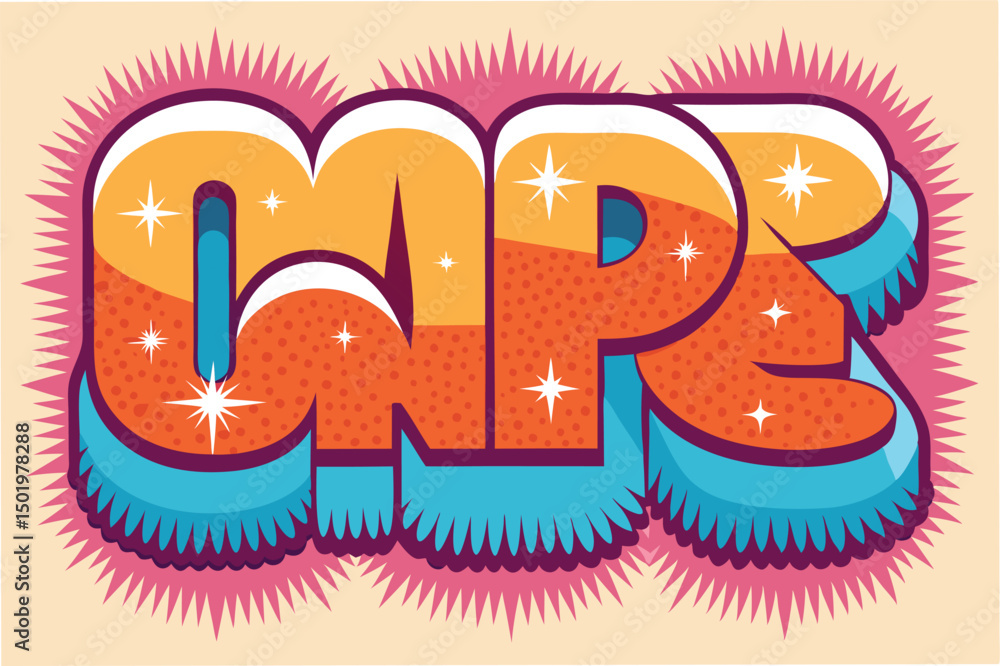 Poster creative vector illustration featuring the word 'capet' in a bold and colorful design with vibrant s