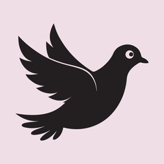 Black Flying Dove Silhouette