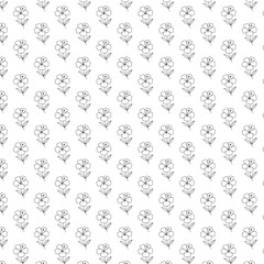 Minimalist Black & White Seamless Floral Pattern – Stylized Botanical Line Art