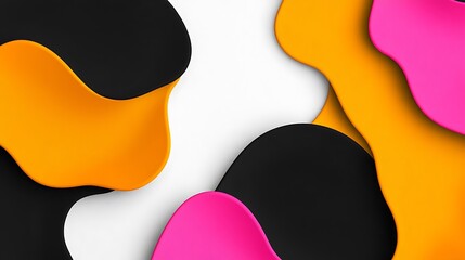 Abstract design with vibrant colors and flowing shapes.