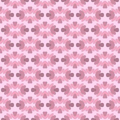 Pink ornament, flowers with petals, square