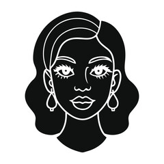 Geometric Female Portrait – Minimalist Black & White Line Art