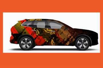 Car Warp design Car Warp Decal Sticker Design With Black, Pink, and White Colors. Racing Concept warp speed background
