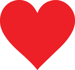 Large red heart icon – flat romantic love symbol on white background