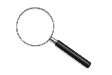 Magnifying glass resting on transparent surface, symbolizing investigative research and detailed analytical processes